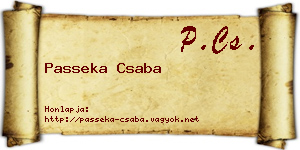 Passeka Csaba névjegykártya